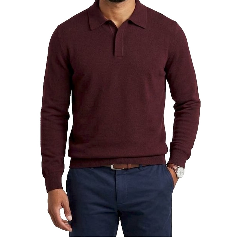 Mens XL Cashmere Sweater Collared Lightweight Italy Quiet Luxury Preppy Academia